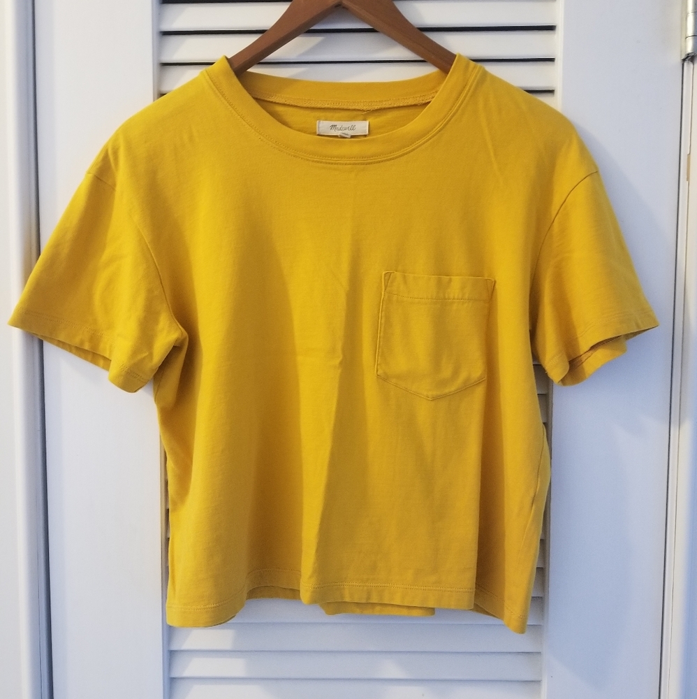 Madewell Cropped Boxy fit pocket tee